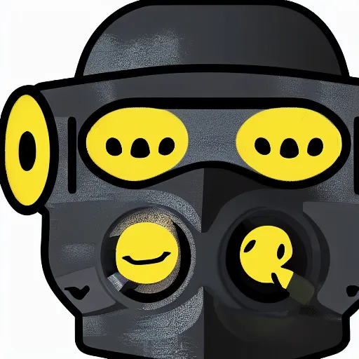 Image similar to emoji wearing a gas mask