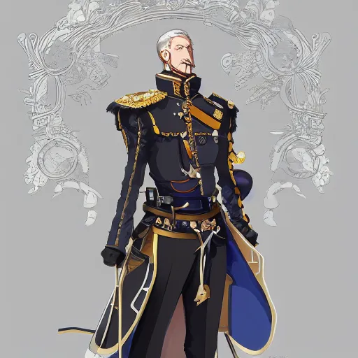 Image similar to portrait of kaiser wilhelm, anime fantasy illustration by tomoyuki yamasaki, kyoto studio, madhouse, ufotable, trending on artstation