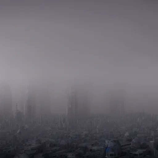 Prompt: Highly detailed Photograph of a colossal human skeleton looming over a city portraying a deep sense of foreboding and dread, hyper-realistic, volumetric fog, 8k resolution, maximum detail