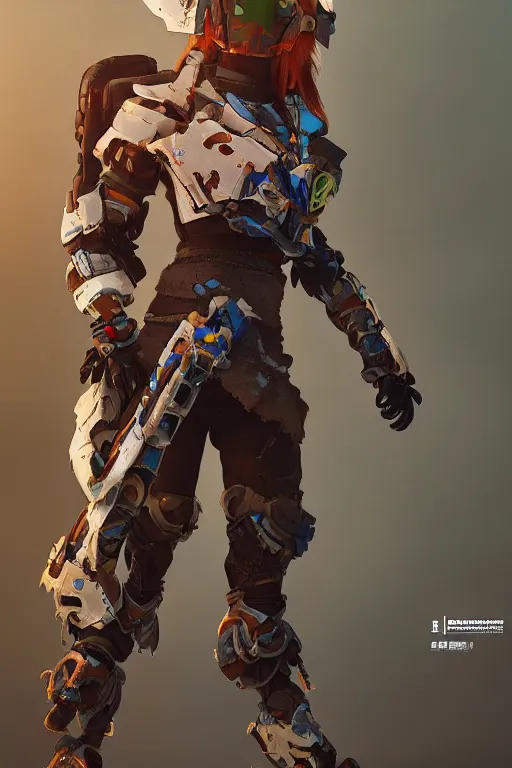 Image similar to combination suit armor aloy horizon forbidden west horizon zero dawn robot ninja mask helmet backpack tribal, aesthetic octane render, 8 k hd resolution, by ilya kuvshinov and cushart krentz and gilleard james radiating a glowing aura cgi rtx 2 0 2 2