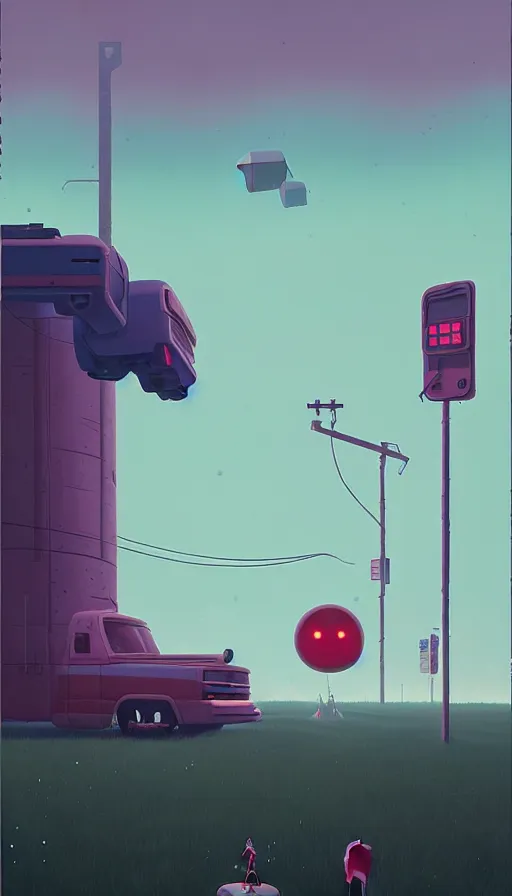 Image similar to the two complementary forces that make up all aspects and phenomena of life, by simon stalenhag