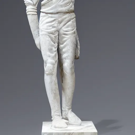 Prompt: marble statue of michael jackson, 8 k, museum, fancy