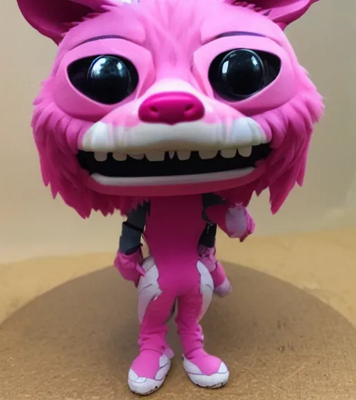 Image similar to pink wolf fursuit funko pop still sealed in box, ebay listing