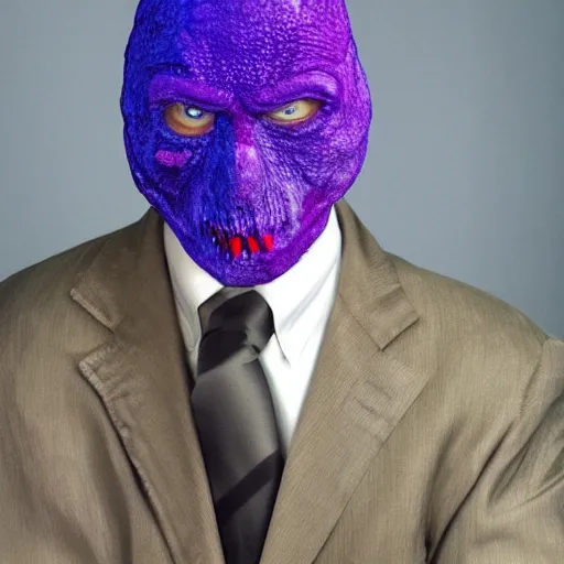 Prompt: the man behind the slaughter, purple guy