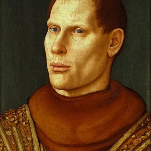 Image similar to A 15th century medieval renaissance oil painting of Jerma985, portrait of Jerma985, grainy, realistic, very realistic, hyperrealistic, highly detailed, very detailed, extremely detailed, very neat, very epic, very cool, detailed, trending on artstation