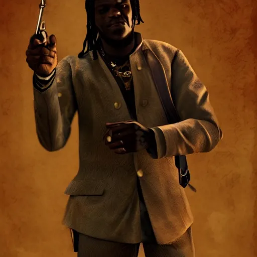 Image similar to Rapper Chief Keef In Django redemption 2 digital art 4K quality super realistic