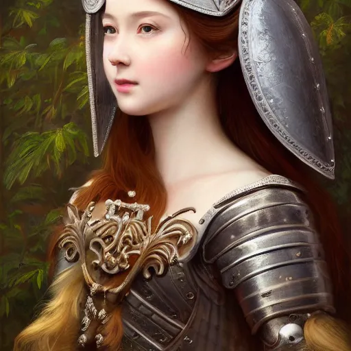 Prompt: A masterpiece ultrarealistic ultradetailed portrait of a Incredibly beautiful angel princess with Royal Tevton Knight Full Iron Helmet mask. baroque renaissance girl in the night forest. medium shot, intricate, elegant, highly detailed. trending on artstation, digital art, by Stanley Artgerm Lau, WLOP, Rossdraws, James Jean, Andrei Riabovitchev, Marc Simonetti, Yoshitaka Amano. background by James Jean and Gustav Klimt, light by Julie Bell, 4k, porcelain skin.