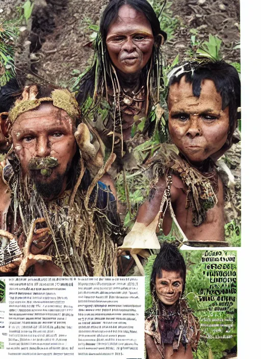 Image similar to portrait photo of the half crocodile tribe necromancer from Colombia and Madagascar, full color magazine article by National Geographic (1998)