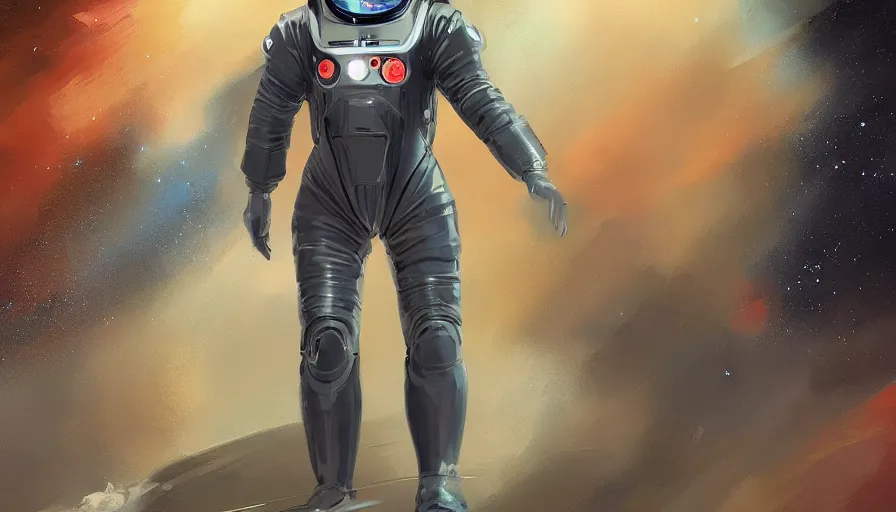 Prompt: concept art of space suit designed by jony ive and jama jurabaev, science fiction, brush hard, artstation, cgsociety, high quality, brush stroke