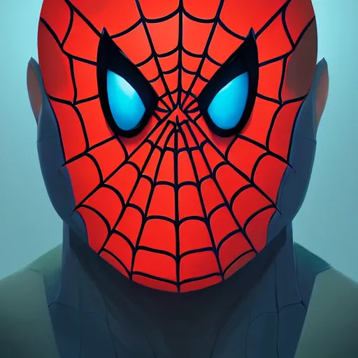 Image similar to face icon stylized minimalist spider - man, loftis, cory behance hd by jesper ejsing, by rhads, makoto shinkai and lois van baarle, ilya kuvshinov, rossdraws global illumination