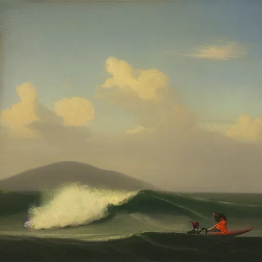 Image similar to “ surfing on the hudson river, hudson river school ”