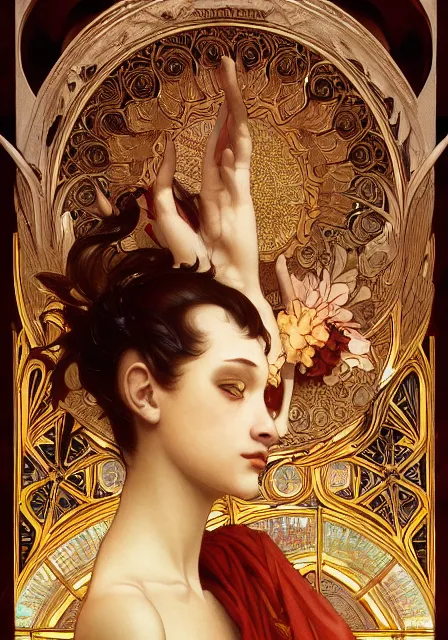 Image similar to happy mask salesman, intricate, elegant, highly detailed, digital painting, artstation, concept art, smooth, sharp focus, illustration, art by artgerm and greg rutkowski and alphonse mucha and william - adolphe bouguereau