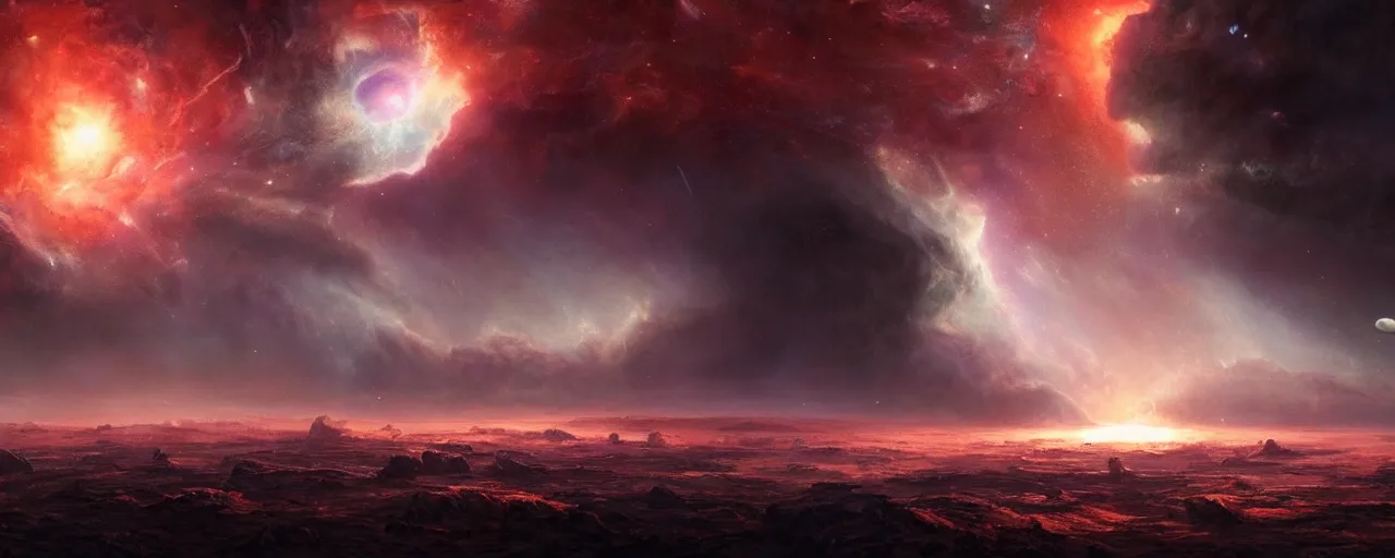 Image similar to outer solarsystem gas planet face of god nebula, [ cinematic, detailed, epic, widescreen, opening, establishing, mattepainting, photorealistic, 4 k, octane render, art by greg rutkowski ]