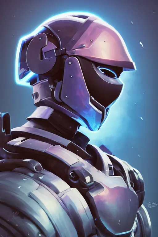 Image similar to epic mask helmet robot ninja portrait stylized as fornite style game design fanart by concept artist gervasio canda, behance hd by jesper ejsing, by rhads, makoto shinkai and lois van baarle, ilya kuvshinov, rossdraws global illumination radiating a glowing aura global illumination ray tracing hdr render in unreal engine 5