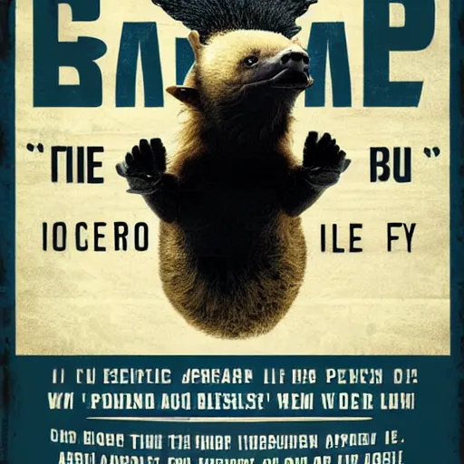 Image similar to a political poster for a honey badger, graphic design,