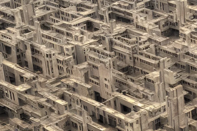 Prompt: 8k resolution photograph of a lost art deco ghost city, kodak professional lenses