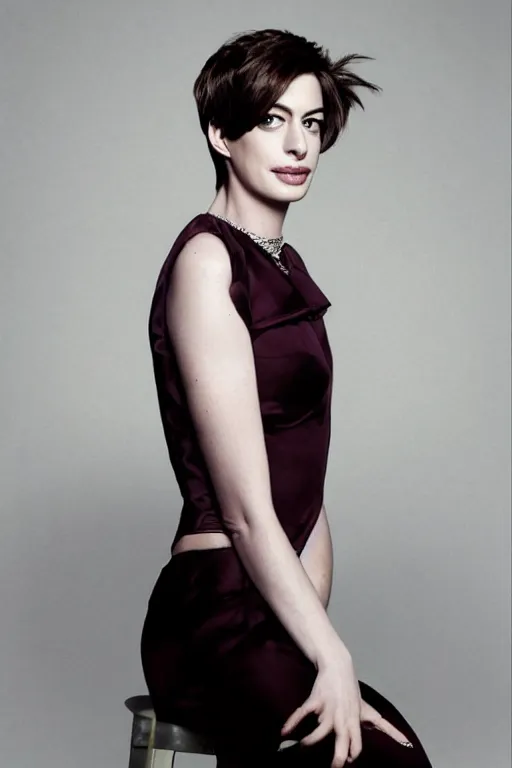 Prompt: anne hathaway by ian sprigger