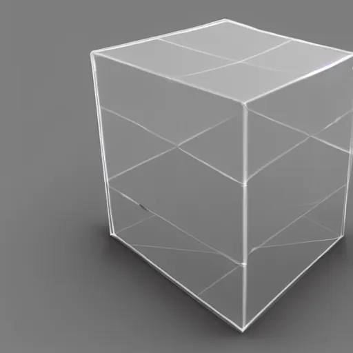 Image similar to a 3 d render of a transparent cube