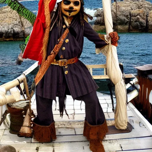 Prompt: pepe pirates of caribbean sea