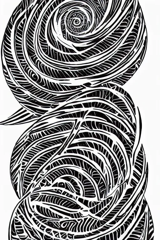 Image similar to a simple tattoo design of flying birds in a 8 shape spiral, black ink, logo