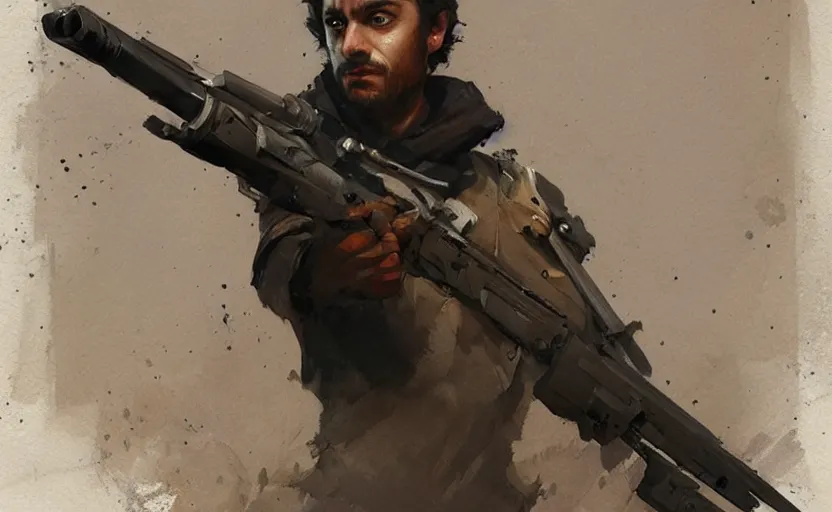 Prompt: a painting of gun poe trending on artstation in the style of greg rutkowski, 3 d, watercolor, beautiful, hawk, young