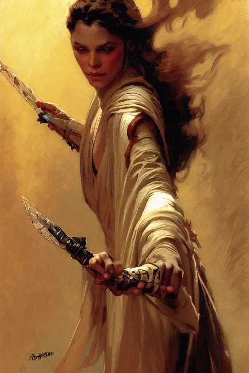 Image similar to detailed portrait of a beautiful kenvin conroy dressed as jedi, painting by gaston bussiere, craig mullins, j. c. leyendecker