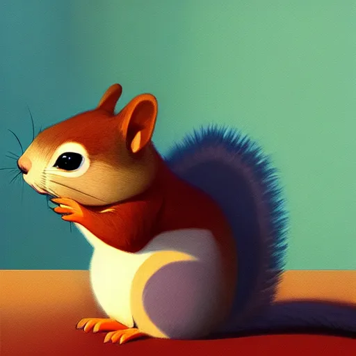 Image similar to goro fujita ilustration a happy little squirrel sitting by goro fujita, painting by goro fujita, sharp focus, highly detailed, artstation