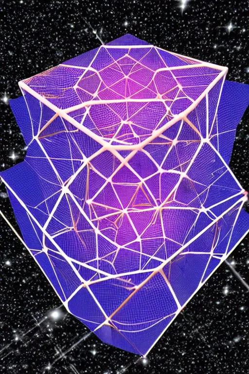 Image similar to digital render of deep space time cube lattice