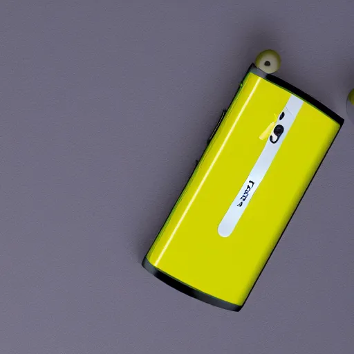 Image similar to a futuristic smartphone based on the design of the nokia lumia in yellow