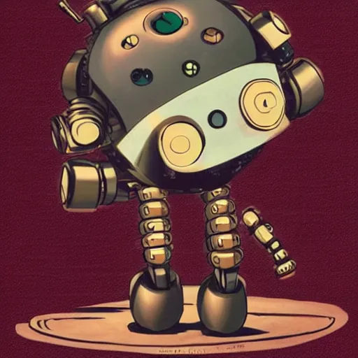 Image similar to a cute steampunk robot , by Dice Tsutsumi, Makoto Shinkai, Studio Ghibli