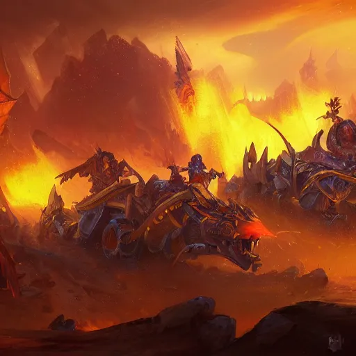 Prompt: a fiery siege chariots, catapult, yellow battlefield theme, bright art masterpiece artstation. 8 k, sharp high quality artwork in style of jose daniel cabrera pena and greg rutkowski, concept art by tooth wu, blizzard warcraft artwork, hearthstone card game artwork, cart wheels