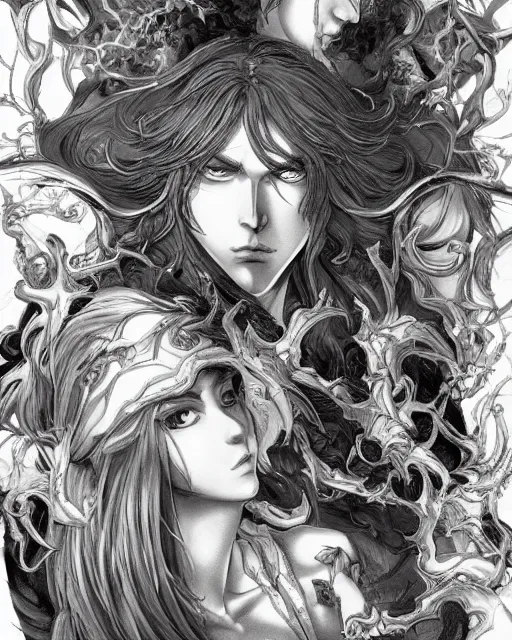 Image similar to the gods of olympus, baroque style, elegant, beautiful, mesmerizing, concept art, highly detailed, artstation, behance, deviantart, inspired by innocent manga, inspired by castlevania concept art, trending, ayami kojima, shinichi sakamoto