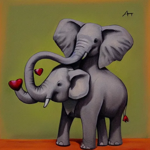 Image similar to a balancing elephant, artwork by artgem