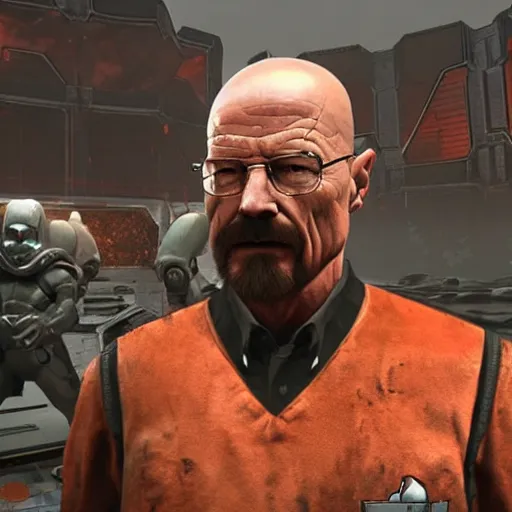 Prompt: Walter White in Doom eternal