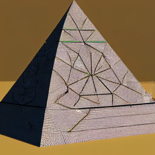 Prompt: concept art, highly - polygonal, oldschool 8 0 s pyramid!!! triangular!!! cardboard!!! soviet ussr milk pack, blue, red and white, in game pathologic 2, unreal engine,