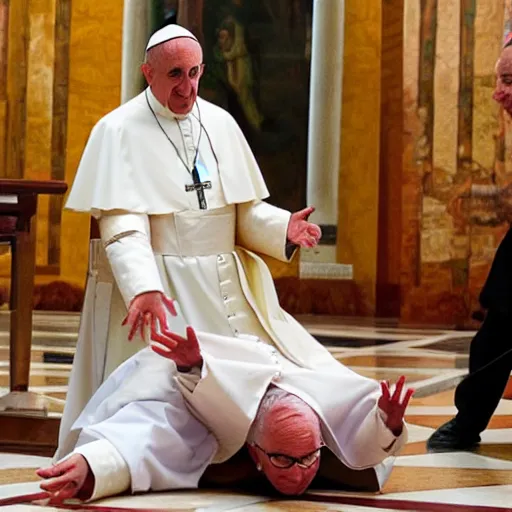 Prompt: photo of the Pope playing twister with a Nun, 50mm, beautiful photo