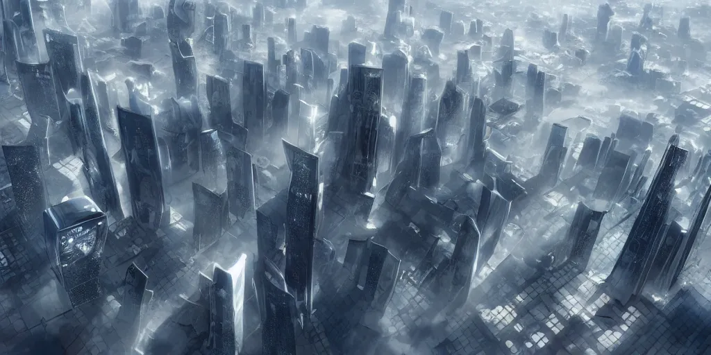 Image similar to A futuristic city in the clouds