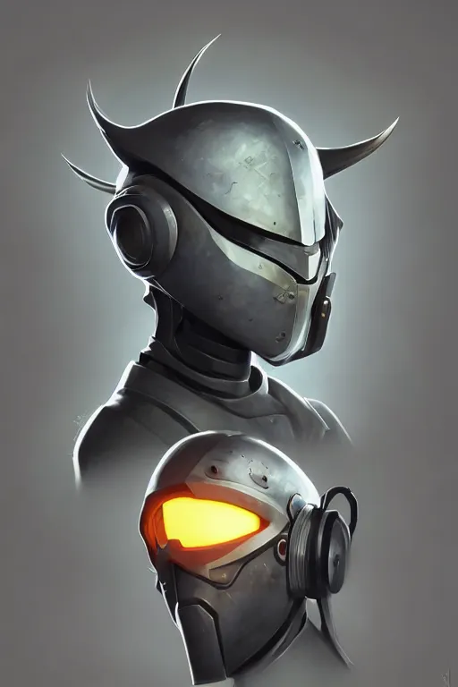 Image similar to epic mask helmet robot ninja portrait stylized as fornite style game design fanart by concept artist gervasio canda, behance hd by jesper ejsing, by rhads, makoto shinkai and lois van baarle, ilya kuvshinov, rossdraws global illumination radiating a glowing aura global illumination ray tracing hdr render in unreal engine 5