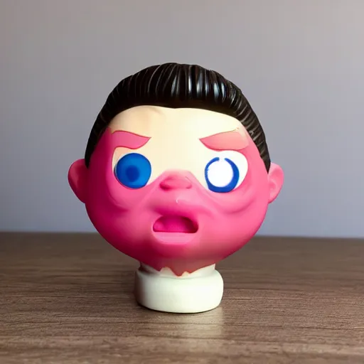 Image similar to michael buble face in a bubblegum bobble head!!!!, 8 k, ultra realistic details