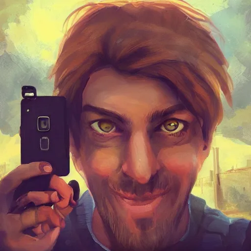 Prompt: the last selfie on earth, trending on artstation,