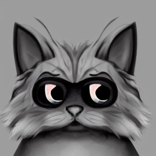 Image similar to anthropomorphic grey persian cat with evil eyes wearing a pirate hat, fantasy, trending on artstation