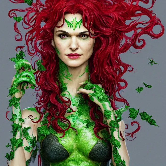 Image similar to portrait of Rachel Weisz as a Poison Ivy in Batman & Robin 1997. intricate artwork. by Tooth Wu, wlop, beeple, dan mumford. octane render, trending on artstation, greg rutkowski very coherent symmetrical artwork. cinematic, hyper realism, high detail, octane render, 8k