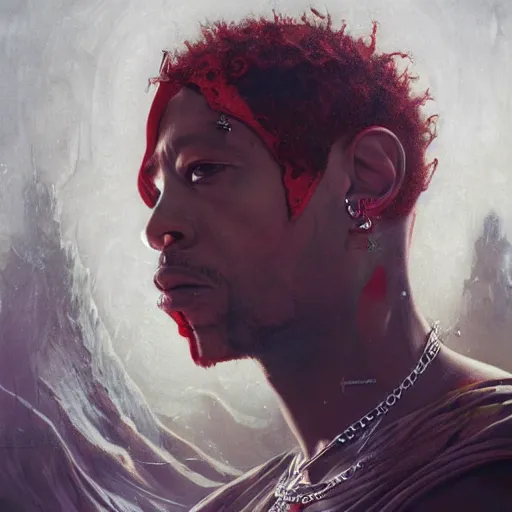 Prompt: rapper redman artstation deviantart poster by karol bak, james jean, tom bagshaw, rococo, sharp focus, trending on artstation, cinematic lighting, hyper realism, octane render, 8 k, hyper detailed.