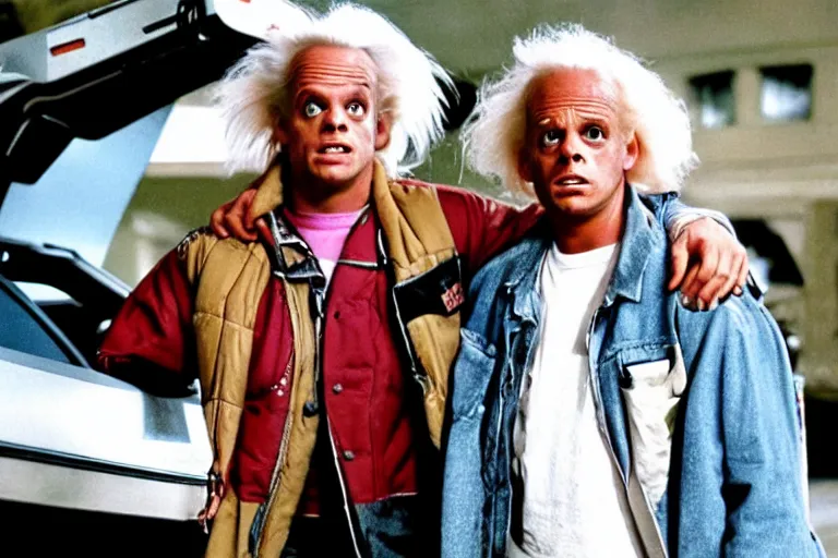 Image similar to movie still ( back to the future ), doc brown