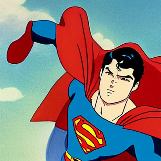 Prompt: superman by studio ghibli