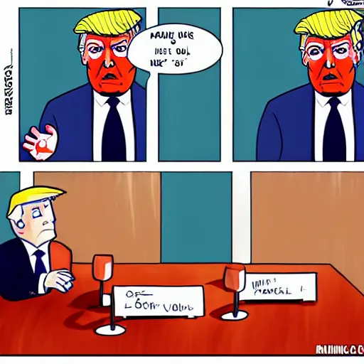 Prompt: trump as a soyjack, digital art, comic, cartoon, funny, meme