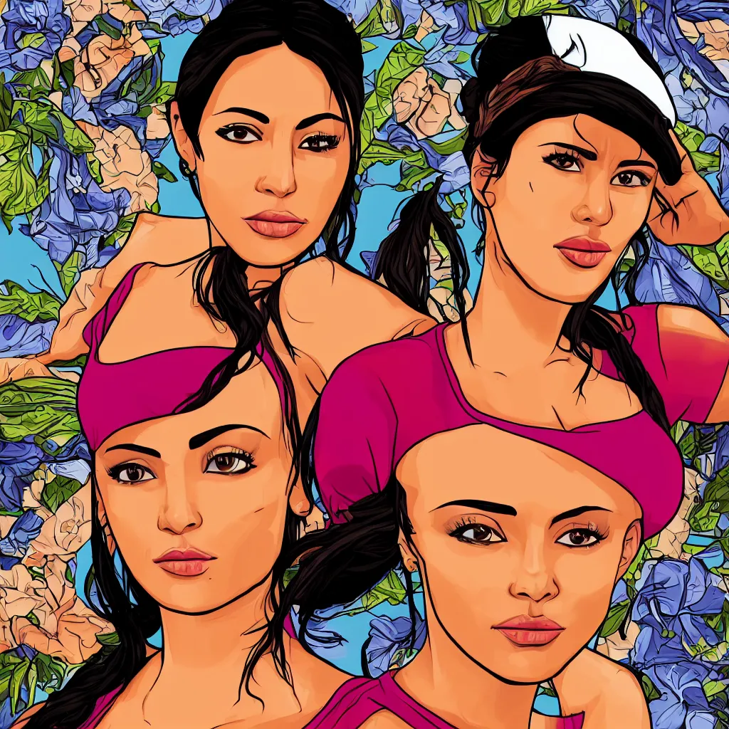 Image similar to a beautiful latina woman, in the style of gta san andreas art