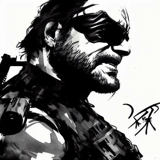 Image similar to beautiful video - game concept art of danny devito from metal gear solid, by yoji shinkawa