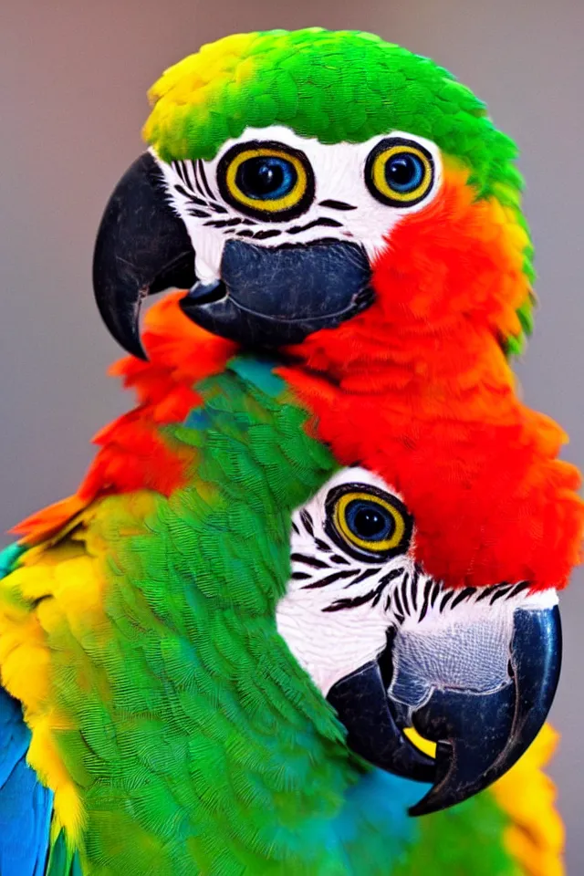 Image similar to a beautiful portrait of a cute and colorful parrot