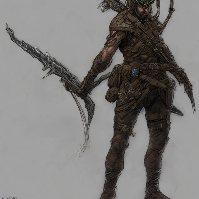 Image similar to an elven sniper in the style of frank frazetta in the style of leonard boyarsky hyper detailed photorealistic hd 8 k post - processing high resolution